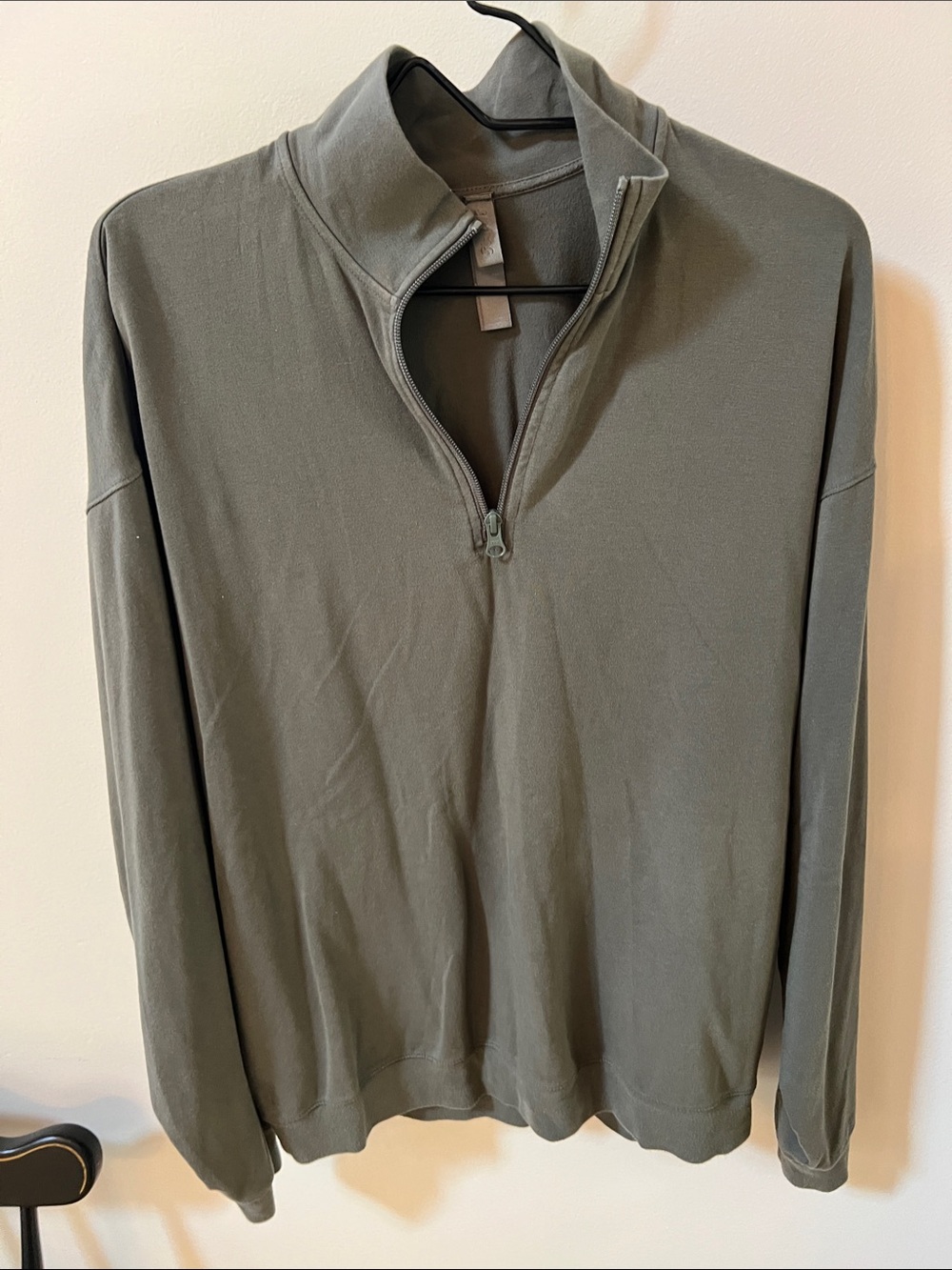 Skims Mens Olive Quarter-Zip Pullover (XS)
